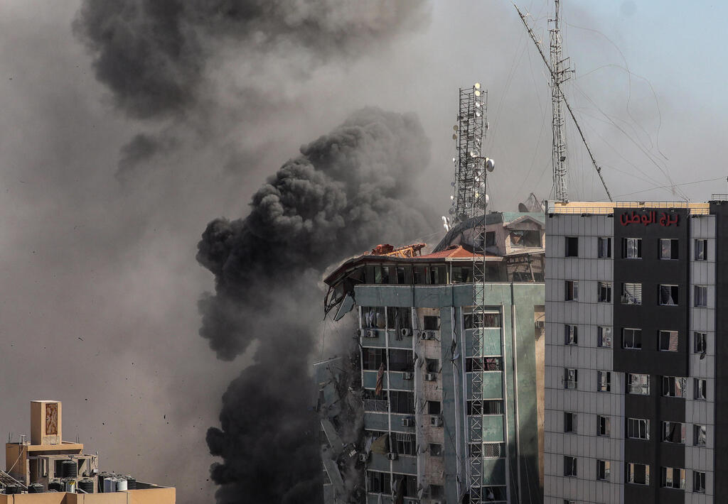 The Israeli military brought down the Al Jala building in Gaza on Saturday. Photo: EPA The Israeli military brought down the Al Jala building in Gaza on Saturday. Photo: EPA