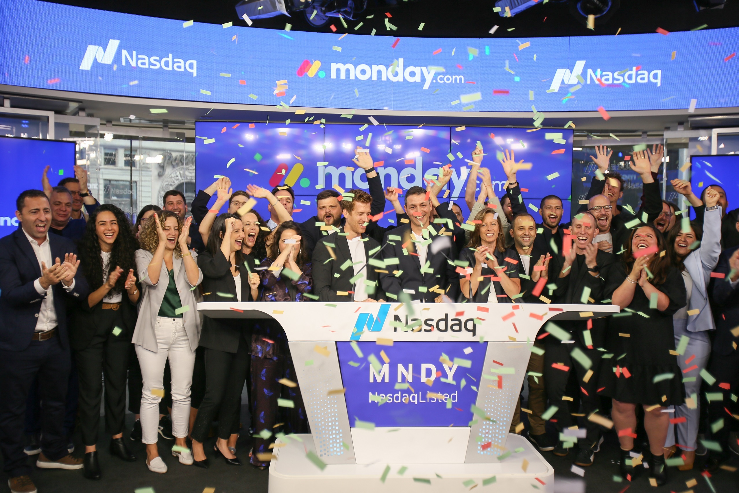 monday.com managing team open Nasdaq trade following Thursday's IPO Photo: Nasdaq